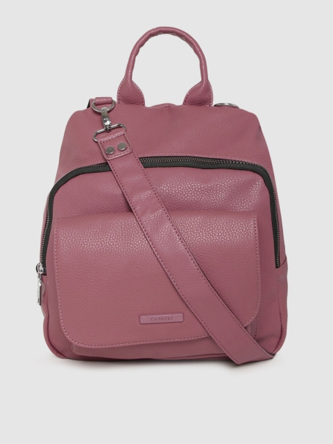 

Caprese Women Pink Solid Backpack