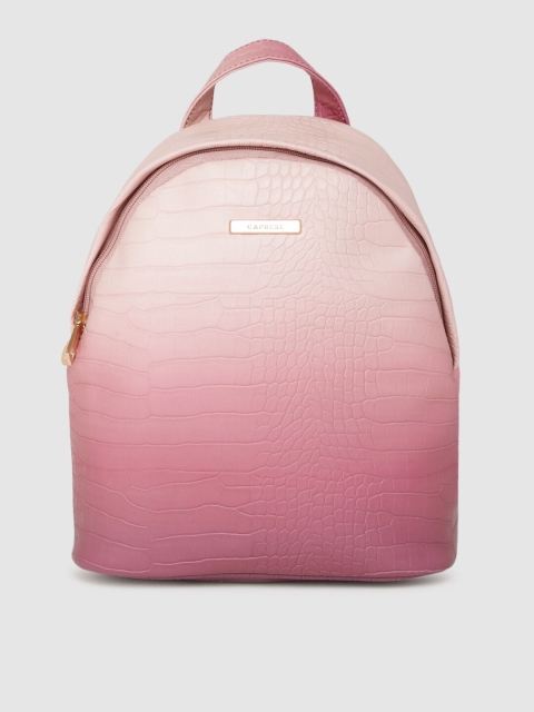 

Caprese Women Pink Textured Backpack