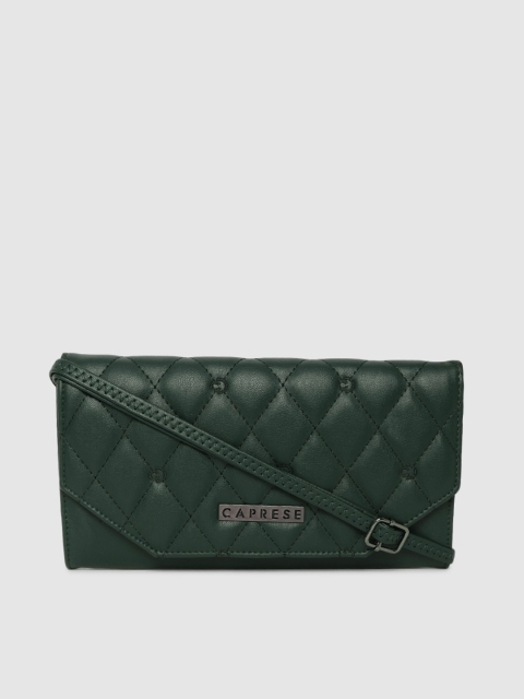 

Caprese Dark Green Quilted Sling Bag