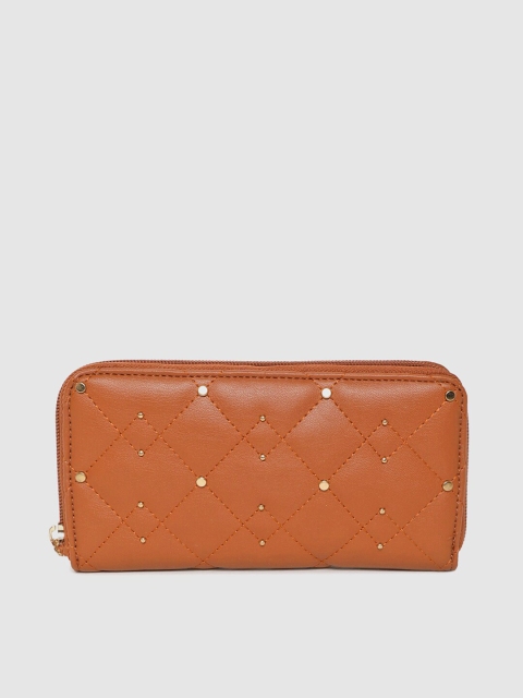 

Caprese Women Tan Brown Embellished Zip Around Wallet