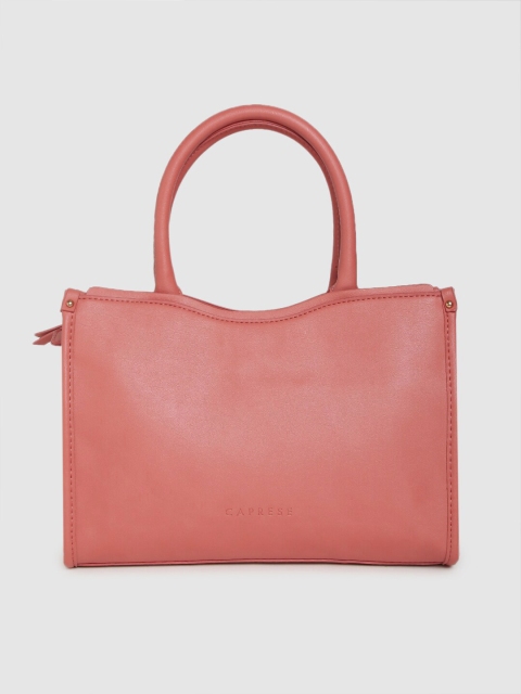 

Caprese Peach-Coloured Solid Handheld Bag