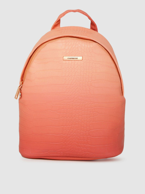 

Caprese Women Peach-Coloured Solid Backpack