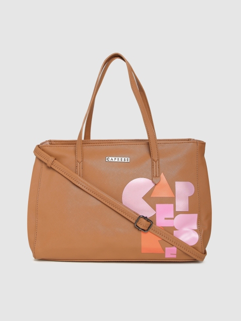 

Caprese Tan Brown Printed Handheld Bag