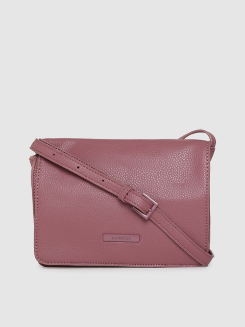 

Caprese Peach-Coloured Solid Opium Sling Bag
