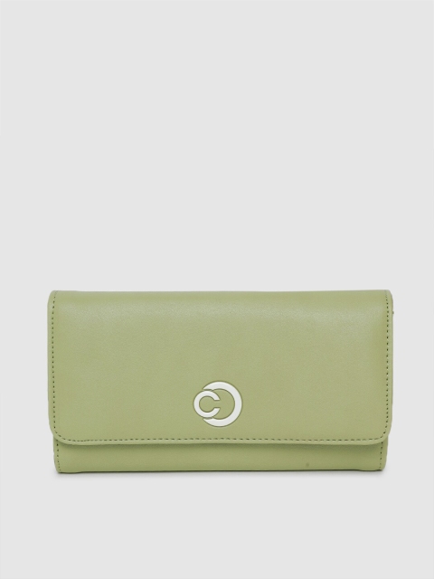 

Caprese Women Green Solid Three Fold Wallet
