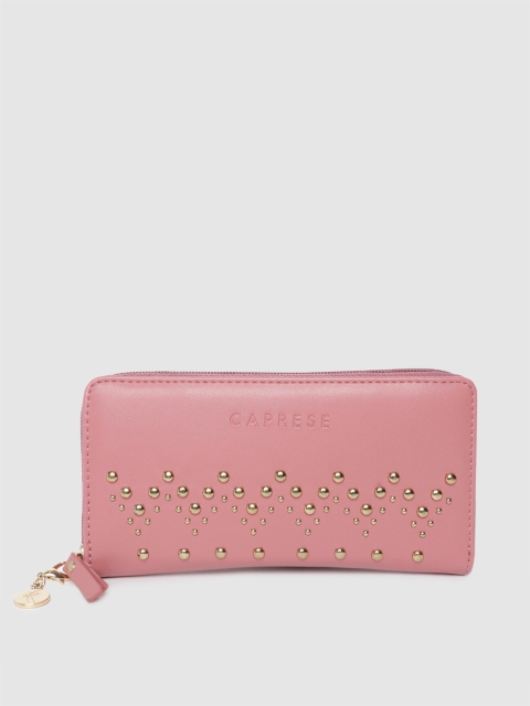 

Caprese Women Pink Embellished Zip Around Wallet