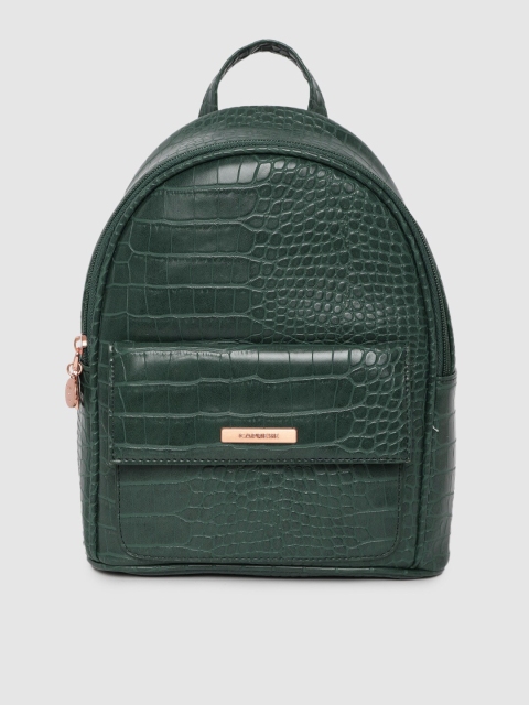 

Caprese Women Green Textured Backpack