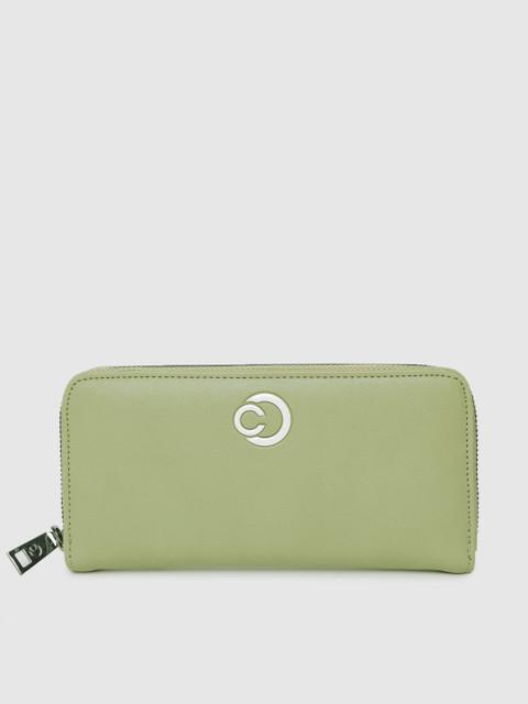 

Caprese Women Green Solid Zip Around Wallet