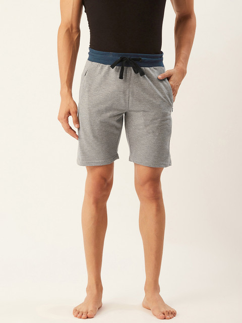 

Sweet Dreams Men Grey Melange Solid Lounge Shorts