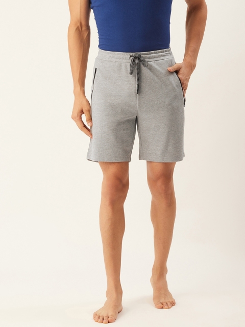 

Sweet Dreams Men Grey Melange Solid Lounge Shorts
