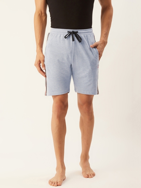 

Sweet Dreams Men Blue Solid Lounge Shorts with Side Taping Detail