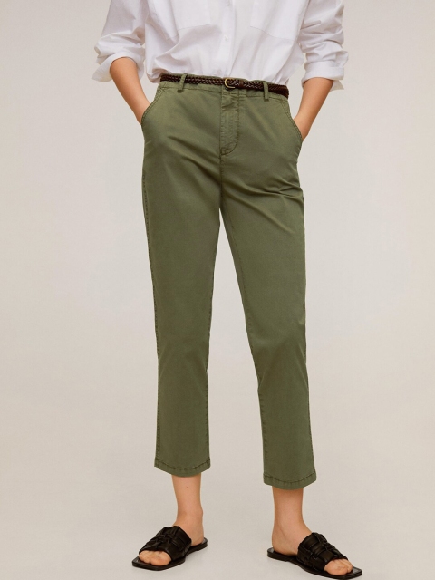 

MANGO Women Regular Fit Cropped Chinos, Na