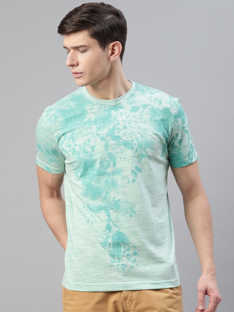 

Park Avenue Men Green Slim Fit Floral Print Round Neck T-shirt