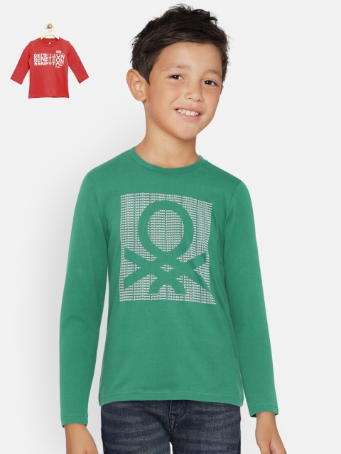 

United Colors of Benetton Boys Pack Of 2 Printed T-shirts, Red