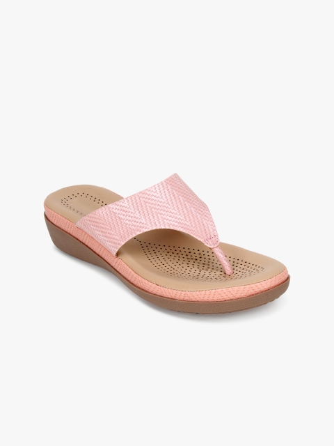 

Bloomtale Women Peach-Coloured Textured Comfort Heels