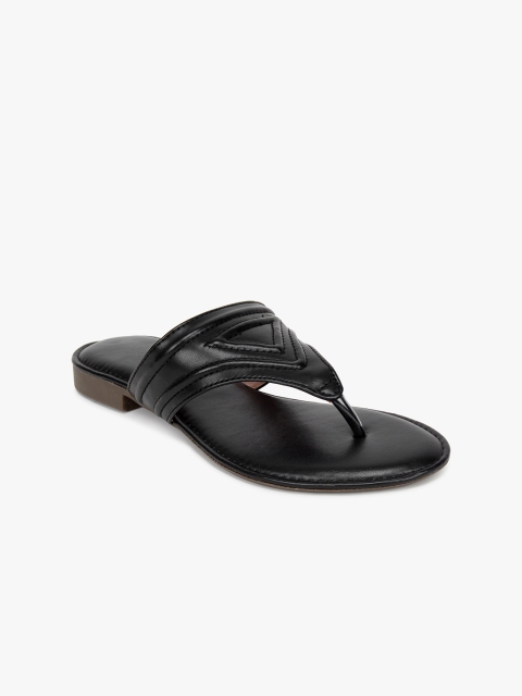 

Bloomtale Women Black Textured Open Toe Flats