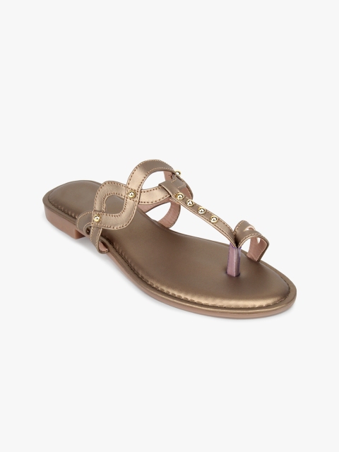

Bloomtale Women Gold-Toned Solid One Toe Flats