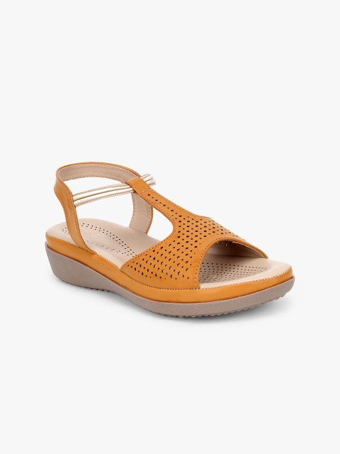 

Bloomtale Women Yellow Laser Cut Comfort Heels