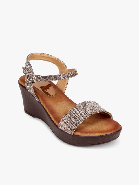

Bloomtale Women Copper-Toned Shimmered Wedges