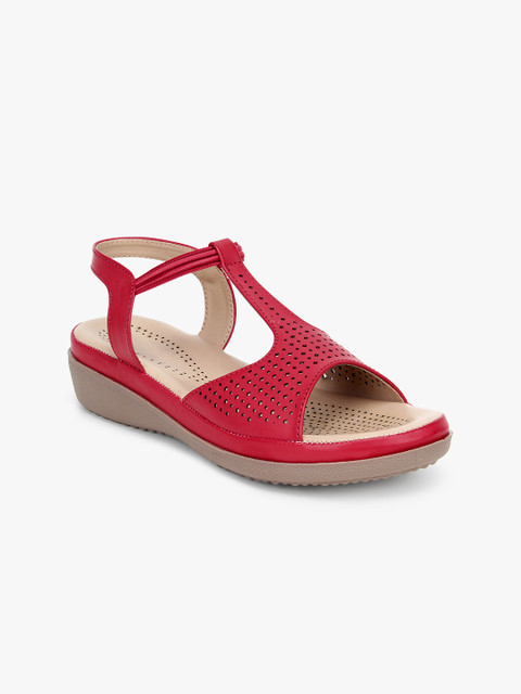

Bloomtale Women Red Laser Cut Comfort Heels