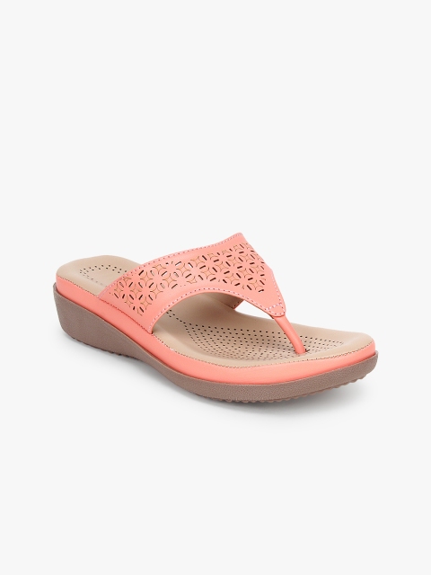 

Bloomtale Women Peach-Coloured Laser Cut Detail Comfort Heels