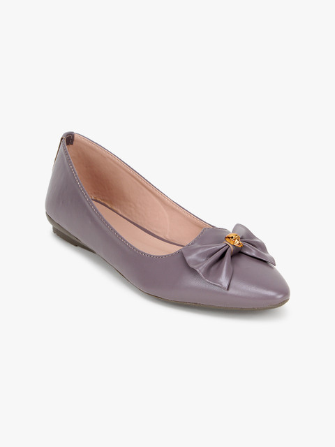 

Bloomtale Women Grey Solid Bow Detail Ballerinas