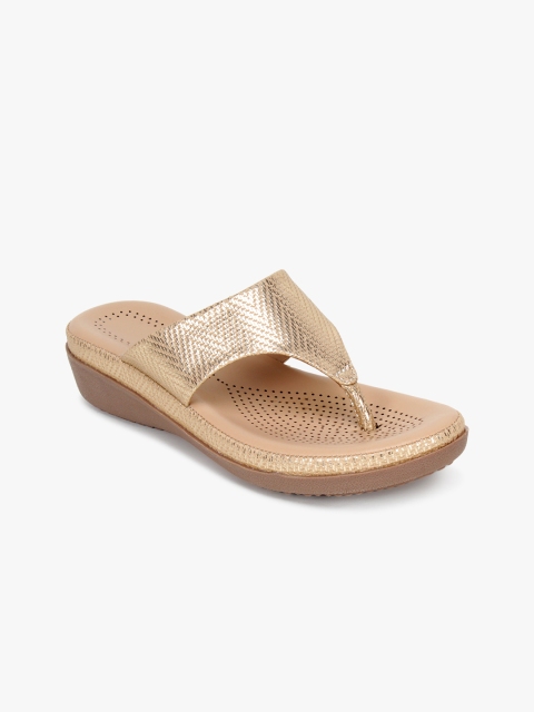 

Bloomtale Women Gold-Toned Woven Design Sandals