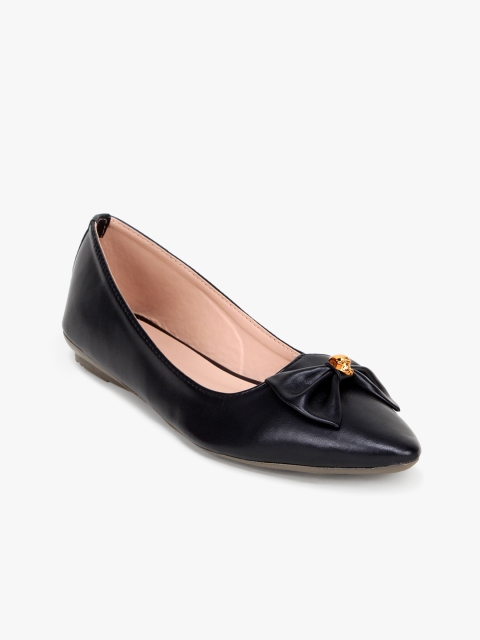 

Bloomtale Women Black Solid Bow Detail Ballerinas