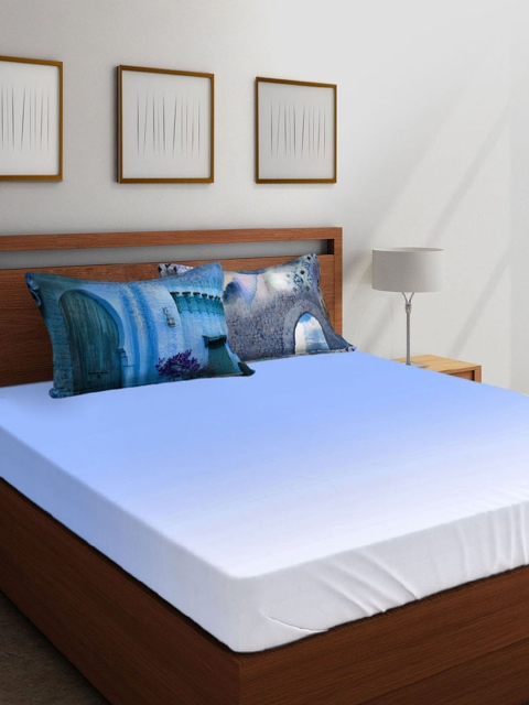 

Boutique Living India Blue Dyed Effect 350 TC 1 King Bedsheet with 2 Pillow Covers