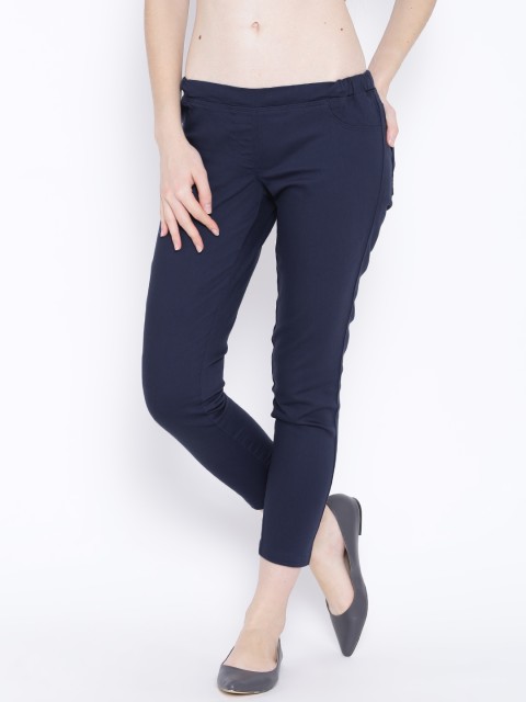 

Wills Lifestyle Navy Ankle-Length Slim Fit Jeggings, Navy blue