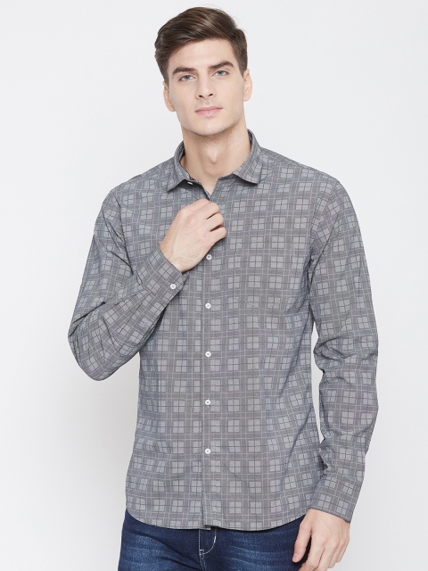 

METTLE Men Grey Regular Fit Tartan Check Casual Shirt