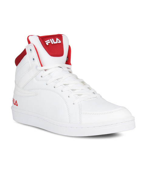

FILA Men White Solid Mid-Top Sneakers