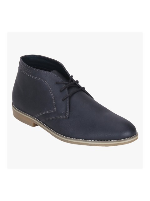 

Red Tape Men Navy Blue Solid Mid-Top Chukka Boots