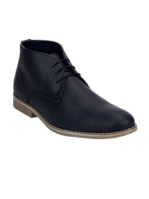 

Red Tape Men Navy Blue Solid Mid-Top Chukka Boots