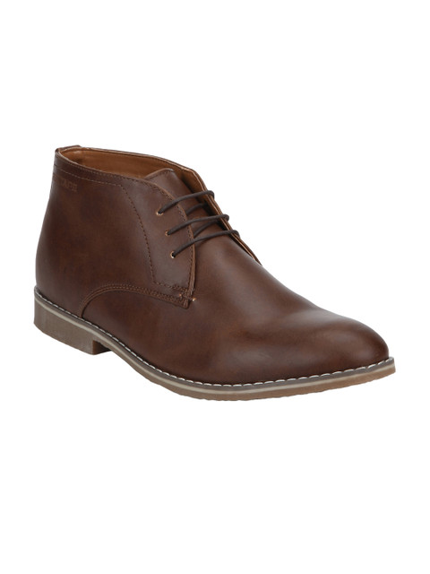 

Red Tape Men Coffee Brown Solid Mid-Top Chukka Boots