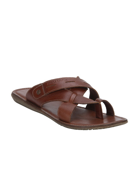 

Red Tape Men Brown Leather Solid Comfort Sandals