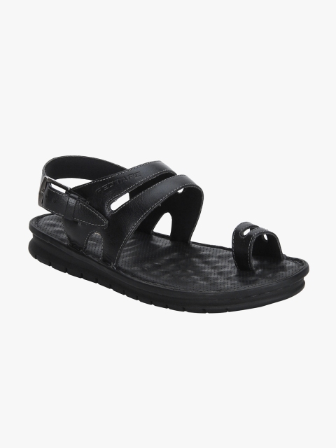 

Red Tape Men Black Leather Solid Comfort Sandals