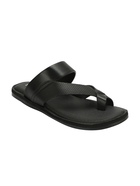 

Red Tape Men Black Textured Comfort Sandals