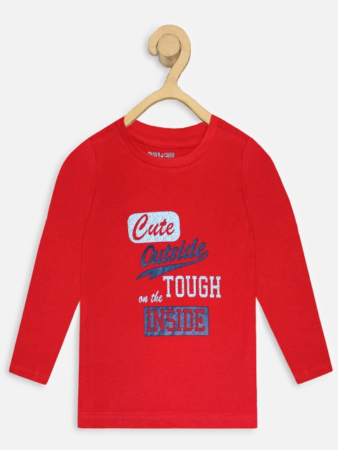 

Miss & Chief Boys Red Printed Round Neck T-shirt
