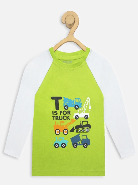 

Miss & Chief Boys Lime Green Quirky Printed Round Neck T-shirt