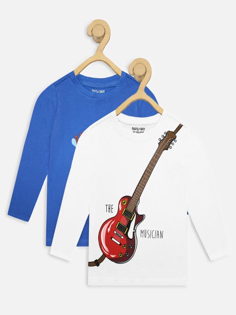 

Miss & Chief Boys Pack of 2 Printed Round Neck T-shirts, Blue
