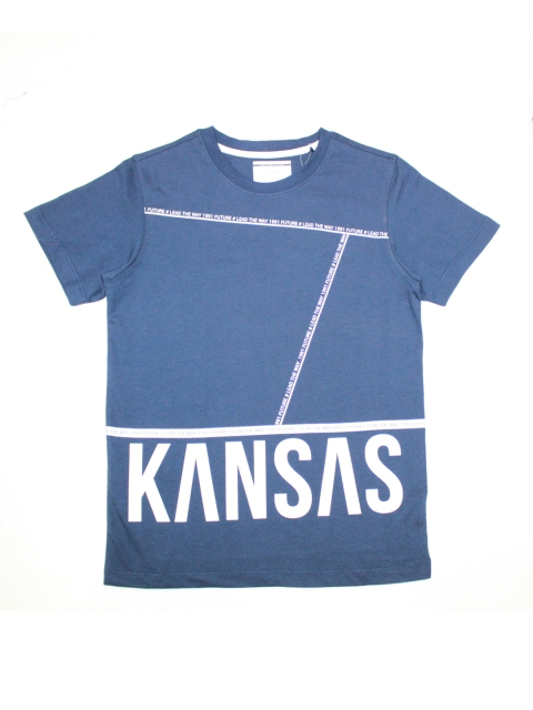 

Octave Boys Blue & White Printed Round Neck T-shirt