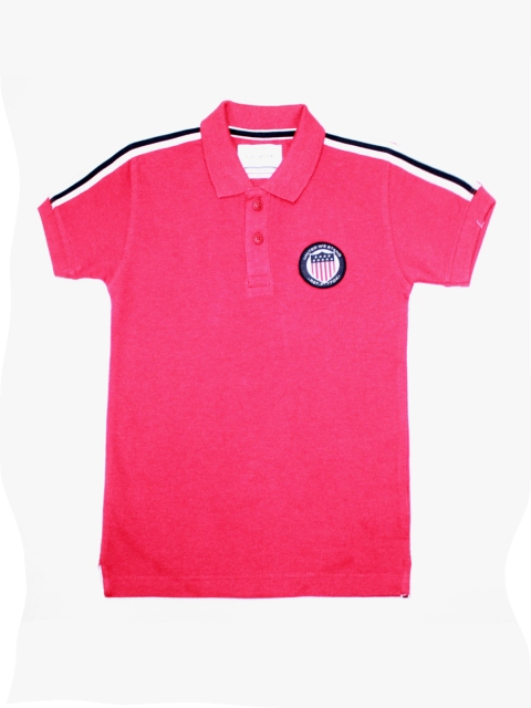 

Octave Boys Pink Solid Polo Collar T-shirt