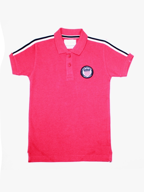 

Octave Boys Pink Solid Polo Collar T-shirt