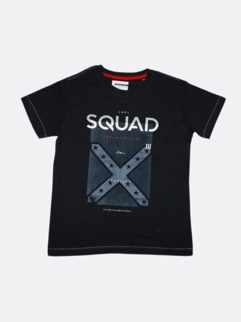 

Octave Boys Navy Blue & White Printed Round Neck T-shirt