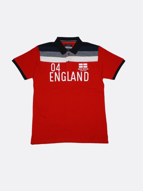 

Octave Boys Red & Red Printed Polo Collar T-shirt