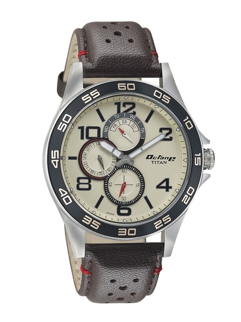 

Titan Men Cream-Coloured Dial Watch 1702KL02