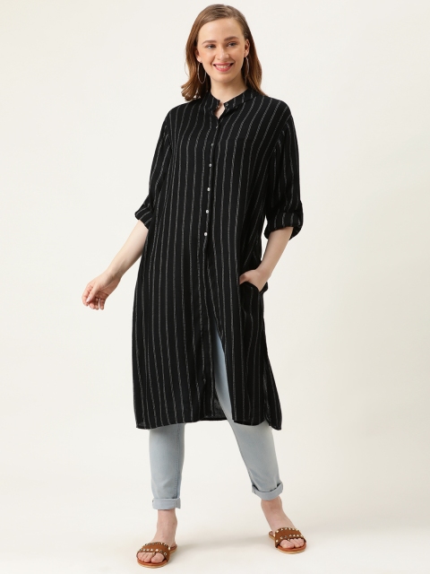 

MERAKI Women's Black & White Striped Sustainable Tunic