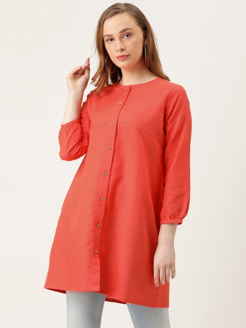 

MERAKI Women's Orange Solid Sustainable Tunic