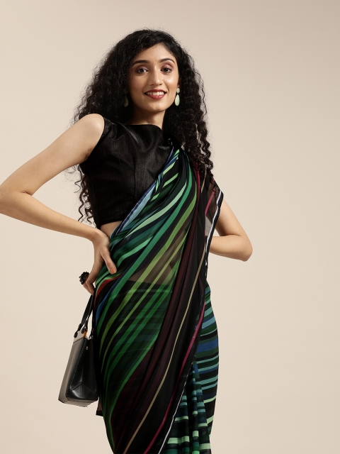 

SHAVYA Multicoloured Striped Pure Georgette Celebrity Saree, Multi